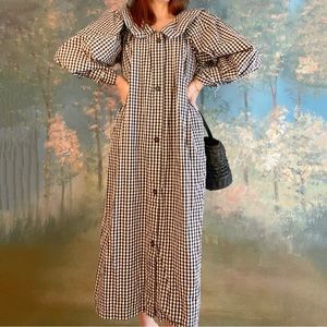 Batsheva - Emma Housedress, gingham, size small (fits oversized)